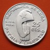 CUBA 25 CENTAVOS 1953 1853 CENTENARIO DE JOSE MARTI KM.27 MONEDA DE PLATA SC- silver coin R/2