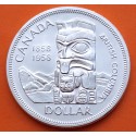 CANADA 1 DOLAR 1958 BRITISH COLUMBIA TOTEM INDIO KM.55 MONEDA DE PLATA MBC @LIMPIADA@ 1 Dollar silver R/3