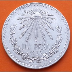 MEXICO 1 PESO 1932 GORRO FRIGIO KM.455 MONEDA DE PLATA MBC @LIMPIADA@ ESTADOS UNIDOS MEXICANOS R/2