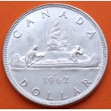CANADA 1 DOLAR 1962 INDIOS EN CANOA VOYAGEUR KM.54 MONEDA DE PLATA MBC+ @LIMPIADA@ silver 0,60 ONZAS R/1