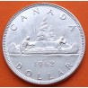 CANADA 1 DOLAR 1962 INDIOS EN CANOA VOYAGEUR KM.54 MONEDA DE PLATA MBC+ @LIMPIADA@ silver 0,60 ONZAS R/1