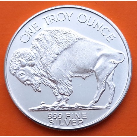 @OFERTA@ ESTADOS UNIDOS 1 ONZA 1988 aprox BUFFALO e INDIO SIOUX MONEDA DE PLATA One Troy Ounce silver