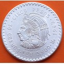 MEXICO 5 PESOS 1947 INDIO CUAUHTEMOC KM.465 MONEDA DE PLATA SC- Mejico silver coin 0,87 ONZAS R/4