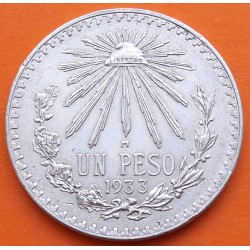 MEXICO 1 PESO 1933 GORRO FRIGIO KM.455 MONEDA DE PLATA MBC+ silver coin ESTADOS UNIDOS MEXICANOS R/2
