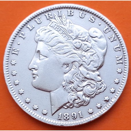 ESTADOS UNIDOS 1 DOLAR 1891 O MORGAN KM.110 MONEDA DE PLATA MBC- USA Silver $1 Dollar Coin R/3
