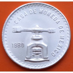 MEXICO 1 ONZA 1980 BALANZA KM.M49 MONEDA DE PLATA EBC OZ Mejico UNA ONZA TROY DE PLATA PURA R/2