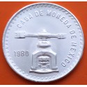 MEXICO 1 ONZA 1980 BALANZA KM.M49 MONEDA DE PLATA EBC OZ Mejico UNA ONZA TROY DE PLATA PURA R/2