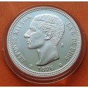 0,40 ONZAS x MEDALLA FNMT HISTORIA DE LA PESETA ESPAÑA 1 PESETA 1876 ALFONSO XII DEM PLATA 13,50 gramos 925 milésimas