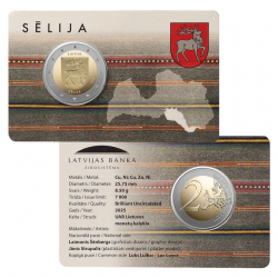 . 1 aaaaaaaaaa@COINCARD@ LETONIA 2 EUROS 2025 REGIÓN DE SELIJA MONEDA CONMEMORATIVA SC Latvia Lettland 7.000 uds