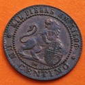 ESPAÑA Gobierno Provisional 1 CENTIMO 1870 OM DAMA y LEON KM.660 MONEDA DE BRONCE MBC++ Spain R/5