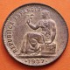 . @ORLA DE PUNTOS CUADRADA@ ESPAÑA 50 CENTIMOS 1937 * 3/-DAMA MONEDA DE COBRE EBC- República Española ERROR VARIANTE R/5
