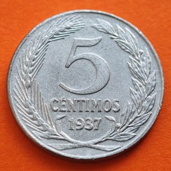ESPAÑA 5 CENTIMOS 1937 DAMA BUSTO GRANDE KM.752 MONEDA DE HIERRO EBC+ República Española R/4