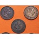 . 5 monedas x ESPAÑA 2 CENTIMOS 1870 + 1904+1905 + 1911+1912 LEON y REY SMV y PCV KM.661+722+732 MBC- COBRE R/5