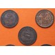 . 5 monedas x ESPAÑA 2 CENTIMOS 1870 + 1904+1905 + 1911+1912 LEON y REY SMV y PCV KM.661+722+732 MBC- COBRE R/5
