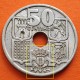 @FLECHAS INVERTIDAS@ ESPAÑA 50 CENTIMOS 1949 * 19 51 FRANCO ESTADO ESPAÑOL FRANCO MONEDA DE NICKEL MBC++ @RARA@ R/5