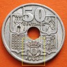 @FLECHAS INVERTIDAS@ ESPAÑA 50 CENTIMOS 1949 * 19 51 FRANCO ESTADO ESPAÑOL FRANCO MONEDA DE NICKEL MBC++ @RARA@ R/5