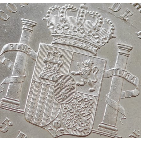 . @BELLÍSIMA@ ESPAÑA 5 PESETAS 1892 * 18 92 PGM REY ALFONSO XIII tipo "RIZOS" KM.700 MONEDA DE PLATA (DURO) Spain silver R/3