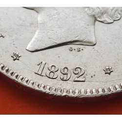 . @BELLÍSIMA@ ESPAÑA 5 PESETAS 1892 * 18 92 PGM REY ALFONSO XIII tipo "RIZOS" KM.700 MONEDA DE PLATA (DURO) Spain silver R/3