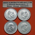 . @1,95 ONZAS de PLATA PURA@ 4 monedas x ESPAÑA 100 PESETAS 1966 * 19 66 + 1966 * 67 + 1966 * 68 + 1966 * 70 FRANCO KM.797 L/3