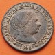 @PRECIOSA@ ESPAÑA REINA ISABEL II 2,50 CENTIMOS DE ESCUDO 1868 OM Ceca de BARCELONA KM.634.1 MONEDA DE COBRE EBC Spain R/3