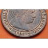 @PRECIOSA@ ESPAÑA REINA ISABEL II 2,50 CENTIMOS DE ESCUDO 1868 OM Ceca de BARCELONA KM.634.1 MONEDA DE COBRE EBC Spain R/3