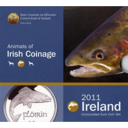 IRLANDA CARTERA OFICIAL EUROS 2011 SC 1+2+5+10+20+50 Centimos + 1€ + 2 EUROS 2011 SET KMS ANIMALS OF IRISH COINAGE