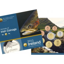 IRLANDA CARTERA OFICIAL EUROS 2011 SC 1+2+5+10+20+50 Centimos + 1€ + 2 EUROS 2011 SET KMS ANIMALS OF IRISH COINAGE