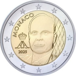 . 1 aaaaaaaaaaaacoin @ENVÍO HOY@ MONACO 1 EURO 2025 NUEVO DISEÑO / BUSTO REY ALBERTO II MONEDA NO CONMEMORATIVA