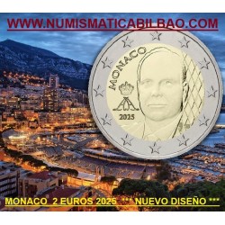 . 1 aaaaaaaaaaaacoin @ENVÍO HOY@ MONACO 1 EURO 2025 NUEVO DISEÑO / BUSTO REY ALBERTO II MONEDA NO CONMEMORATIVA