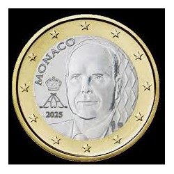 . 1 aaaaaaaaaaaacoin @ENVÍO HOY@ MONACO 1 EURO 2025 NUEVO DISEÑO / BUSTO REY ALBERTO II MONEDA NO CONMEMORATIVA