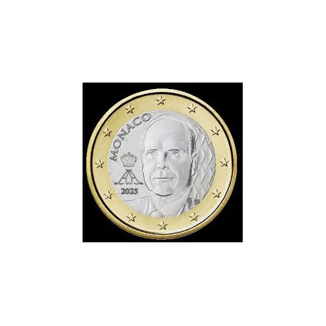 . 1 aaaaaaaaaaaacoin @ENVÍO HOY@ MONACO 1 EURO 2025 NUEVO DISEÑO / BUSTO REY ALBERTO II MONEDA NO CONMEMORATIVA