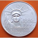 FRANCIA 100 FRANCOS 1986 1886 ESTATUA DE LA LIBERTAD KM.960 MONEDA DE PLATA SC- France 100 Francs silver