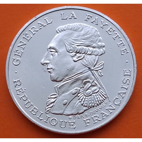 FRANCIA 100 FRANCOS 1987 GENERAL LAFAYETTE KM.962 MONEDA DE PLATA SC + IMPERFECCIONES France 100 Francs silver R/2