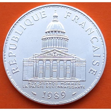 @ESCASA@ FRANCIA 100 FRANCOS 1989 PANTHEON KM.951.1 MONEDA DE PLATA SC- France silver