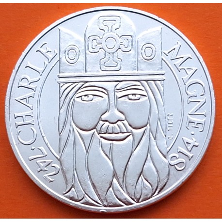 FRANCIA 100 FRANCOS 1990 REY CARLOMAGNO KM.982 MONEDA DE PLATA SC + IMPERFECCIONES France 100 Francs silver