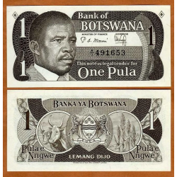 BOTSWANA 1 PULA 1983 ANTILOPES, CEREALES y PRESIDENTE Pick 6A BILLETE SC Africa UNC BANKNOTE
