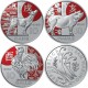 . 1 aaaaaaaacoin @3 MONEDAS@ SAN MARINO 10 EUROS 2025 GALLO + PERRO + CERDO Serie Lunar nº 10+11+12 NICKEL COLOR