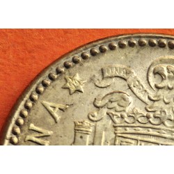 @MUY RARA NUEVA@ ESPAÑA 1 PESETA 1953 * 19 54 FRANCISCO FRANCO KM.775 MONEDA DE LATON SC Alguna Imperfección