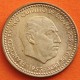 @MUY RARA NUEVA@ ESPAÑA 1 PESETA 1953 * 19 54 FRANCISCO FRANCO KM.775 MONEDA DE LATON SC Alguna Imperfección