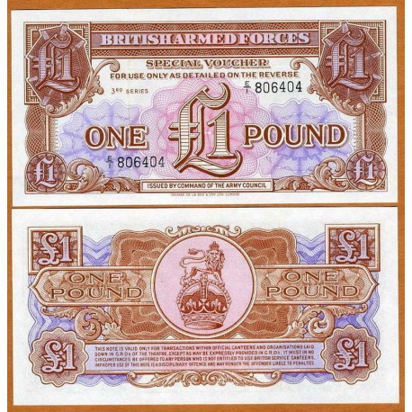 INGLATERRA 1 LIBRA 1956 BRITISH ARMED FORCES 3th Serie Pick M29 BILLETE SC UK 1 POUND UNC BANKNOTE