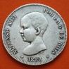 ESPAÑA 5 PESETAS 1888 * 18 88 MPM REY ALFONSO XIII KM.689 MONEDA DE PLATA (DURO) Spain silver R/3