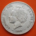 ESPAÑA 5 PESETAS 1893 * 18 93 PGL REY ALFONSO XIII tipo "RIZOS" KM.700 MONEDA DE PLATA (DURO) Spain silver R/5