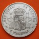 ESPAÑA 5 PESETAS 1893 * 18 93 PGL REY ALFONSO XIII tipo "RIZOS" KM.700 MONEDA DE PLATA (DURO) Spain silver R/5