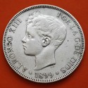 @ULTIMO DURO ACUÑADO@ ESPAÑA 5 PESETAS 1899 * 18 99 SGV REY ALFONSO XIII KM.707 MONEDA DE PLATA Spain silver R/2