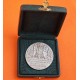 @RARA@ ESPAÑA 1956 1856 MEDALLA CENTENARIO DEL BANCO DE ESPAÑA PLATA ESTUCHE 75 gramos 50 mm