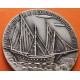 @RARA@ ESPAÑA 1973 SALÓN NAÚTICO DE BARCELONA - BARCO VELERO MEDALLA DE PLATA 58 gramos 50 mm