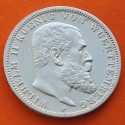 . @PRECIOSA@ REINO DE WUERTTEMBERG Alemania 3 MARCOS 1914 F WILHELM II KM.635 MONEDA DE PLATA Germany Deutsches Reich DREI MARK