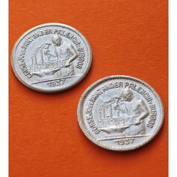 . 1 Moneda @LUJO@ x SANTANDER PALENCIA y BURGOS 50 CENTIMOS 1937 TRABAJADOR NICKEL España GUERRA CIVIL Ref/5