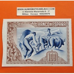 . @LUJO@ BILBAO 100 PESETAS 1937 BANCO DE VIZCAYA Sin Serie 486976 Pick S.565 BILLETE SIN CIRCULAR SC Euskadi Guerra Civil