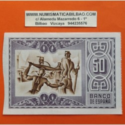 . @LUJO@ BILBAO 50 PESETAS 1937 BANCO DE VIZCAYA Sin Serie 217117 Pick S.564 BILLETE SIN CIRCULAR Euskadi Guerra Civil
